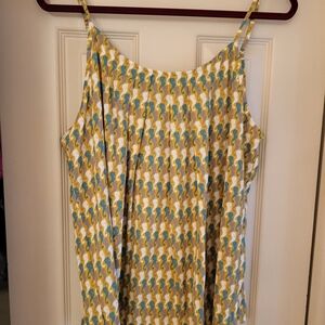 Cabi teal and gold seahorse camisole